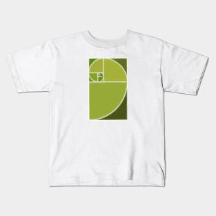 olive green fibonacci spiral Kids T-Shirt